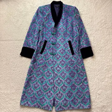 G.V.G.V 벨벳 절개 자카드 코트 차이나 버튼 36