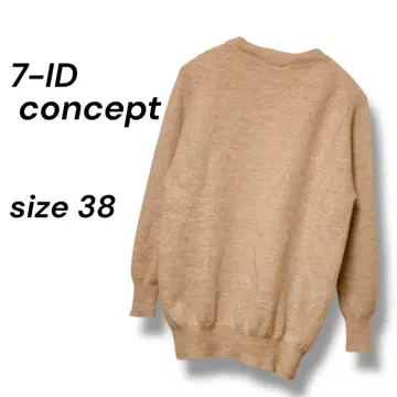 7-ID concept 캐시미어 혼방 크루넥 베이지 스웨터 사이즈 38