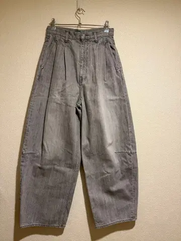 drawer 그레이 데님 와이드 팬츠 하이웨스트