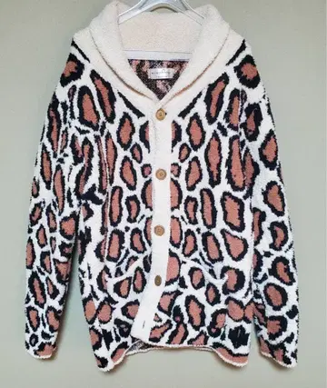 Even flow/이븐플로우 새상품급 레오파드 자켓 가디건 L