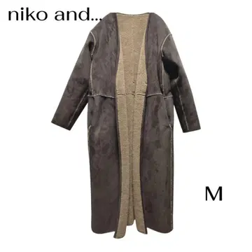 [ 니코앤드 ] 무스탕풍 롱 코트 리버서블 브라운 M 사이즈