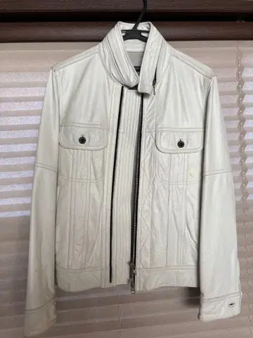 DIFFERENCE RUPERT 화이트 가죽 자켓