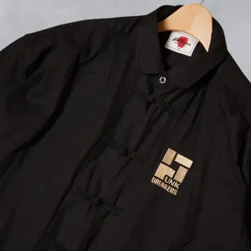 J377@ PUNK DRUNKERS 차이나 쿵푸 셔츠 블랙