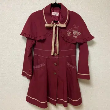 axes femme POETIQUE 버건디 롱 코트