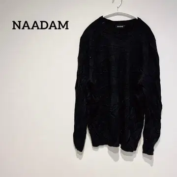 레어 NAADAM 블랙 긴팔 스웨터 상의 심플 캐주얼