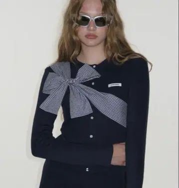 CRANK Ribbon Tied Knit Cardigan 가디건