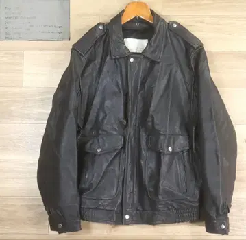 천연 가죽 80s vintage 프랑스군 가죽 플라이트 자켓