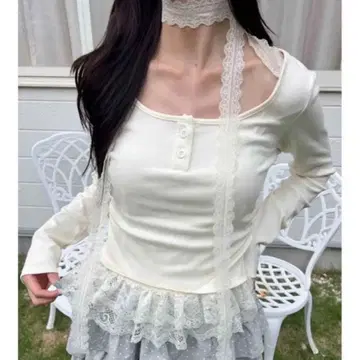 레이스 초커 도킹 헨리 상의