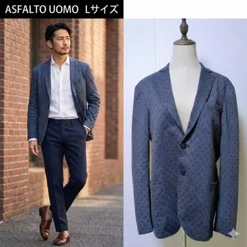 [ 이탈리아제 ] ASFALTO 아스팔트 테일러드 자켓 파랑 스트레치