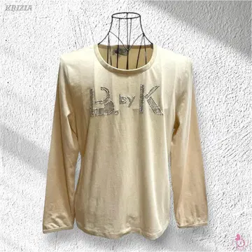 KRIZIA 새상품 B.by.K 롱티 XL 큐빅 베이지