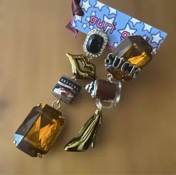 새상품 [ guri guri ] 비즈 귀걸이 브라운