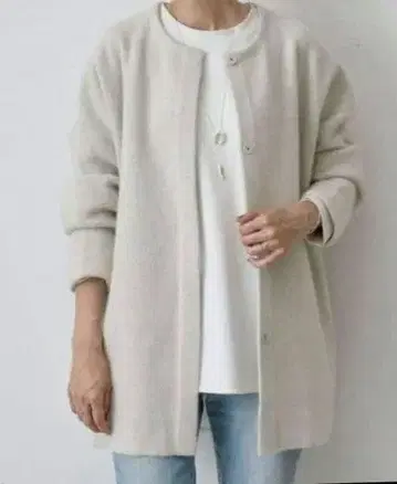 BEARDSLEY 비어즐리 워셔블 니트 코트 아이보리