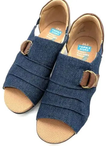 새상품급 TOPAZ 24.0 샌들 데님