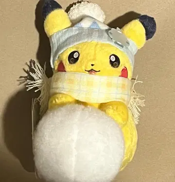 봉제 인형 피카츄와 눈놀이 봉제 인형