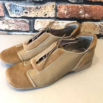 새상품급 SCOOTER Paris 베이지 송치 레이스업 슈즈 24