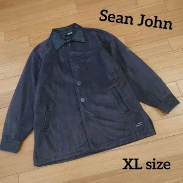 숀 존 스웨이드 자켓 블루종 로고 90s