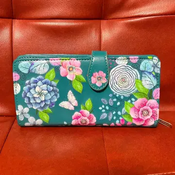 [ 미사용 새상품 ] Shagwear 플라워 무늬 수국 작은 새 장지갑
