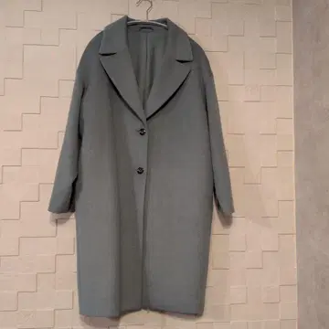 [ 미사용 새상품 ] GU 블루 그레이 체스터 코트