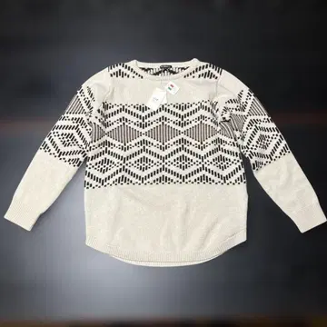 [택 포함 23구] 캐시미어 혼방 모자이크 패턴 울 니트 40