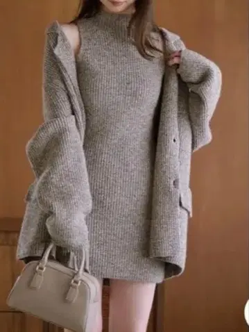 스나이델 미니 니트 원피스 자켓 셋업