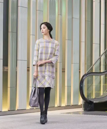 EPOCA 체크 무늬 트위드 원피스