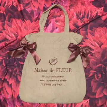 [ 한번 짧게 사용 ] 메종 드 플뢰르 더블 리본 토트백
