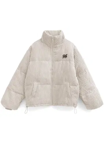 코듀로이 베이지 다운 자켓