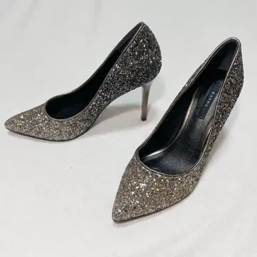 RANDA 스틸레토 펌프스 실버 글리터 하이힐