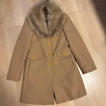 ZARA Manteco 고급 원단 울 체스터 코트 골드 버튼