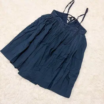 BEAMS BOY 미니 원피스 개더 린넨 혼방 내추럴 캐주얼