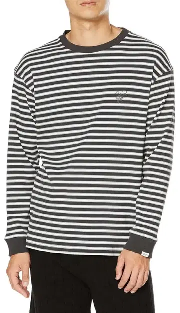 젤라또피케 남성용 L 멀티 보더 롱 T