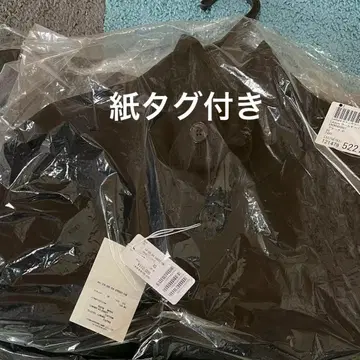 미사용 새상품 CABaN 울 개버딘 스탠드 카라 코트 블랙