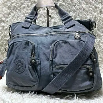 Kipling 2way 나일론 숄더백 참 포함 블루