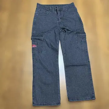 MANFINITY 다크 그레이 와이드 레그 청바지