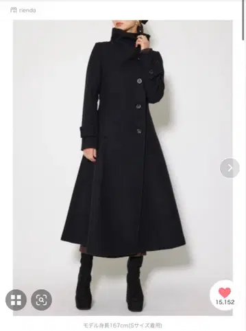 rienda 블랙 롱 코트 가을/겨울