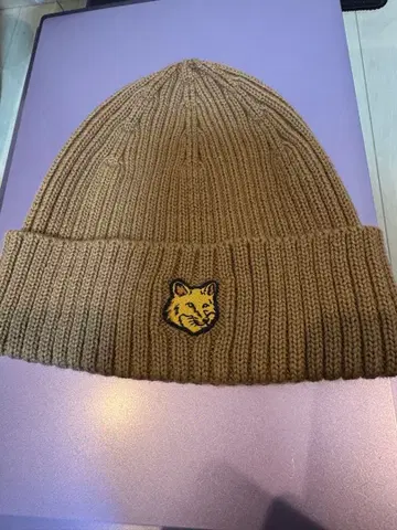 메종 키츠네 브라운 니트 모자