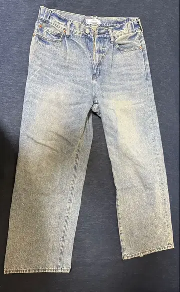 라이트 블루 와이드 레그 데님 팬츠