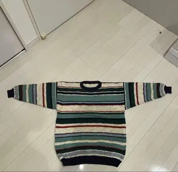 빈티지 스트라이프 니트 스웨터 오버 사이즈