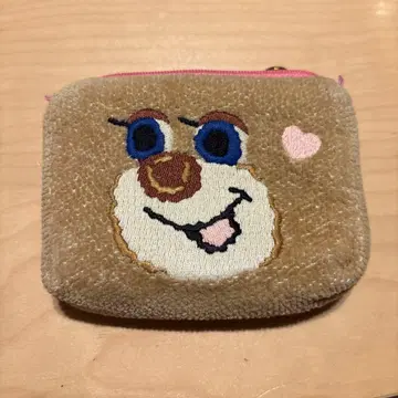 곰 얼굴 자수 파우치