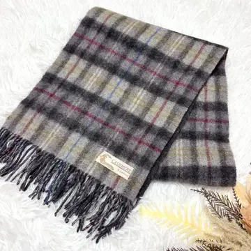 캐시미어 머플러 스톨 체크 캐시미어 100% 남녀 공용 방한 그레이