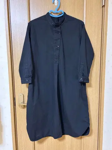 MHL 블랙 롱 셔츠 원피스