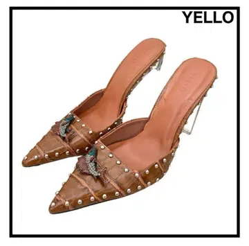 YELLO 뮬 펌프스 힐 브로치 포함 여성용 신발