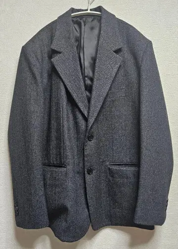 블랙 그레이 헤링본 테일러드 자켓