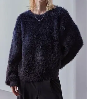 LOOSE 플러시 샤기 니트 / 그라데이션 / 보더