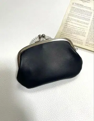 모자 가마구치 미니 지갑 소가죽 블랙