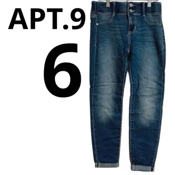 APT.9 [ 6 ] 다크 블루 스키니 데님 청바지