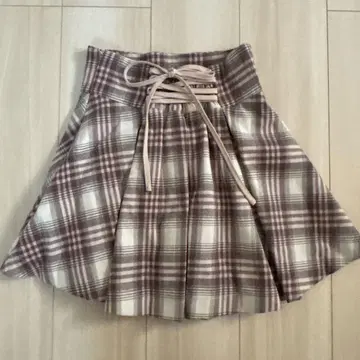 [ 새상품급 ] evelyn 에블린 볼륨 턱 스커트 미니 스커트 체크