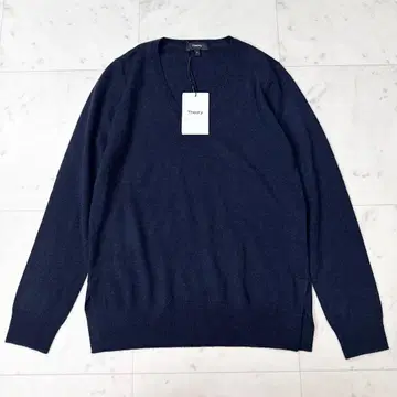 새상품 띠어리 캐시미어 100% V넥 니트 스웨터 네이비 S사이즈