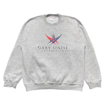 구제 의류 USA 게리 시니스 재단 맨투맨 트레이닝복 프린트 그레이