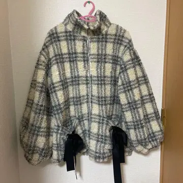 merry jenny 보아 자켓 그레이 아이보리